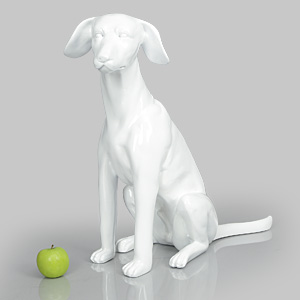 Dog Mannequin Arthur - Gloss White