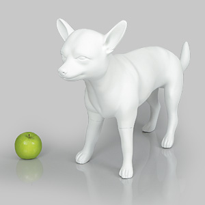 狗模型比阿特丽斯 - 哑光白色