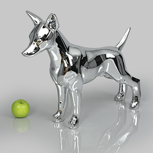 Dog Mannequin Charles - Chrome