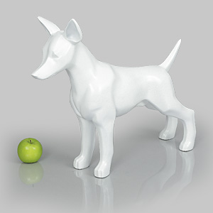 狗模型查尔斯 - 哑光白色