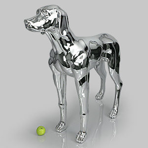 Dog Mannequin Edward - Chrome