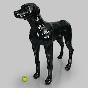 狗模型爱德华 - 亮黑色