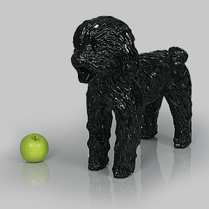 狗模型乔治 - 亮黑色