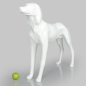 Dog Mannequin Henry - Gloss White