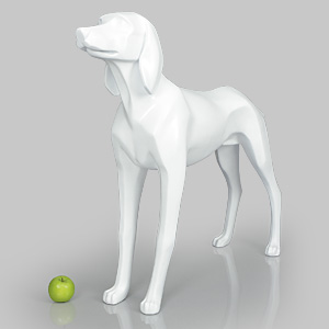 狗模型亨利 - 哑光白色