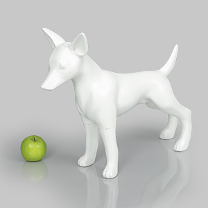 狗模型玛蒂尔达 - 防刮白色