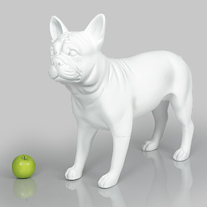 狗模型帕特丽夏 - 哑光白色